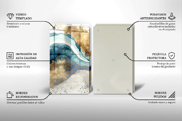 Skyddsplatta för spis Färgad marmor