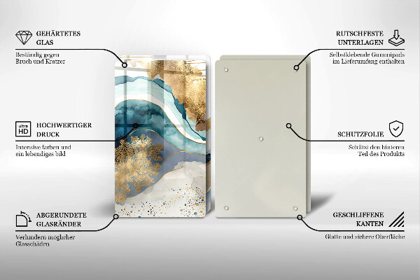 Skyddsplatta för spis Färgad marmor