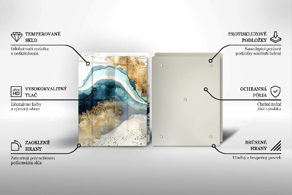Skyddsplatta för spis Färgad marmor
