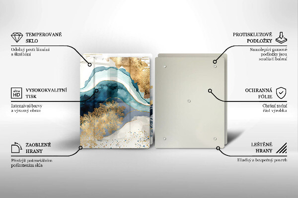 Skyddsplatta för spis Färgad marmor