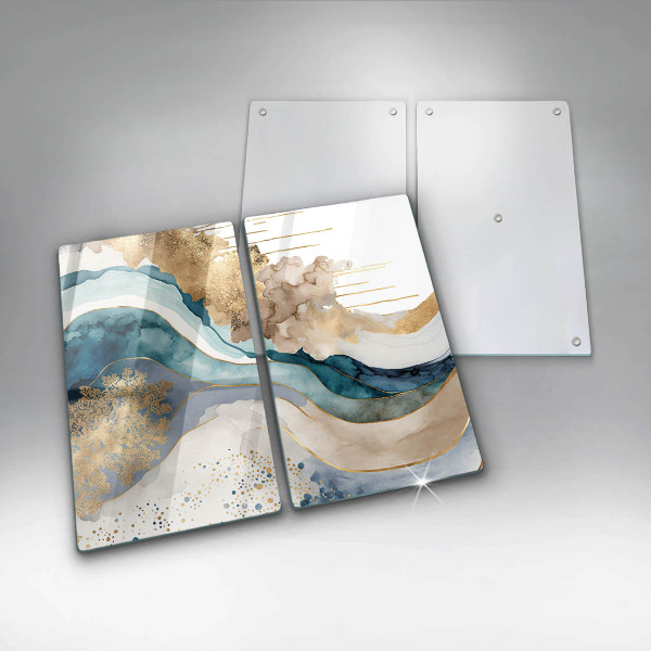 Skyddsplatta för spis Färgad marmor