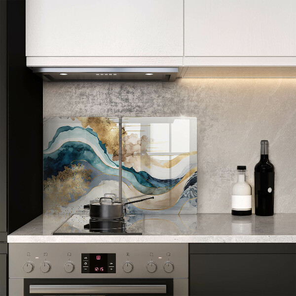 Skyddsplatta för spis Färgad marmor