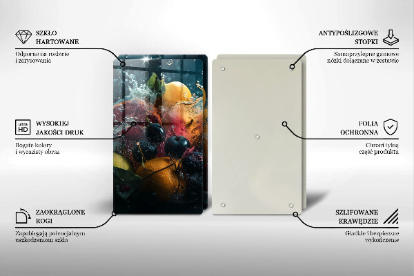 Skyddsplatta för spis Frukt i vatten