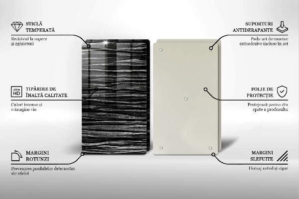 Spisskyddsplatta Svart abstraktion