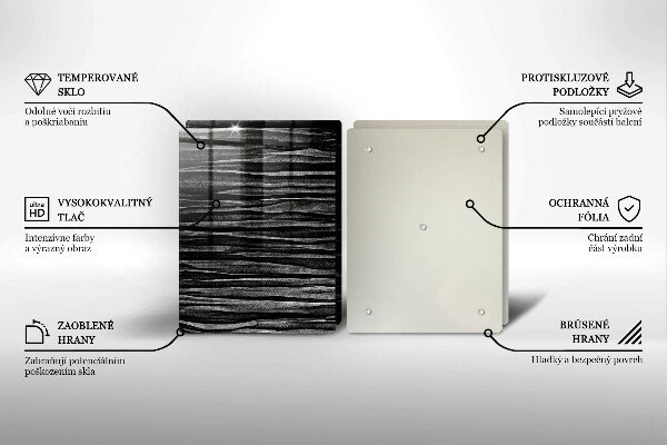 Spisskyddsplatta Svart abstraktion