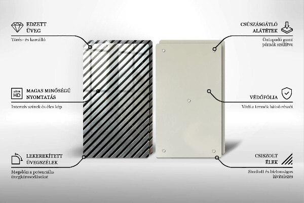 Spisskyddsplatta Metalllinjer