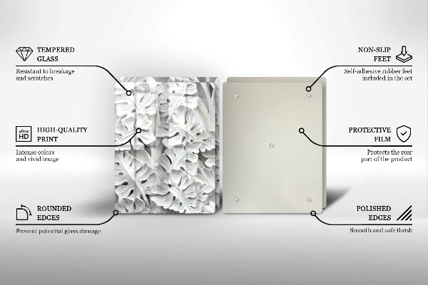 Spisskyddsplatta Vita blommor