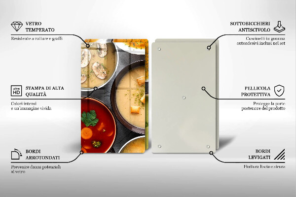 Spisskyddsplatta Färgglada soppor