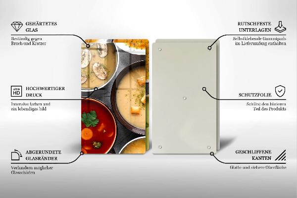 Spisskyddsplatta Färgglada soppor