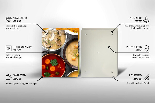 Spisskyddsplatta Färgglada soppor