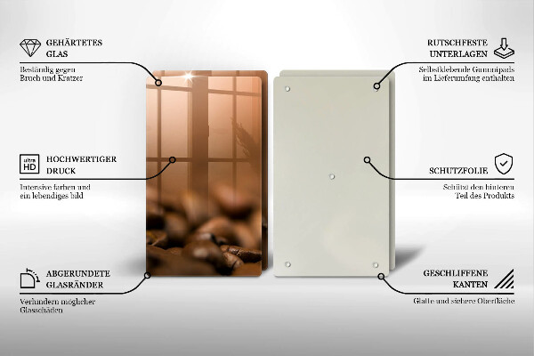 Skyddsplatta för spis Kaffebönor