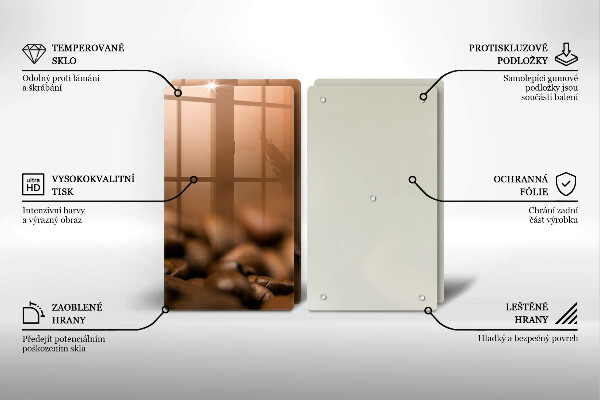 Skyddsplatta för spis Kaffebönor