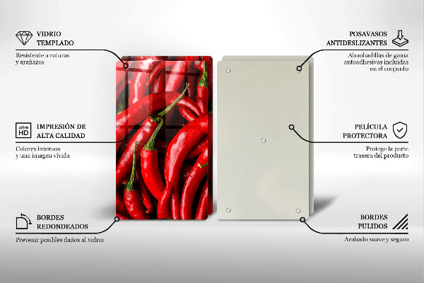 Skyddsplatta för spis Varm chilipeppar