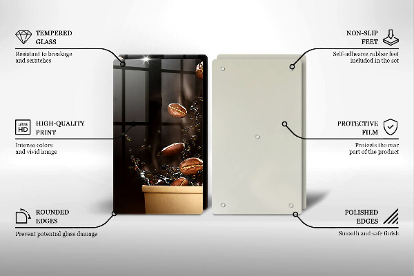 Skyddsplatta för spis Heta kaffebönor