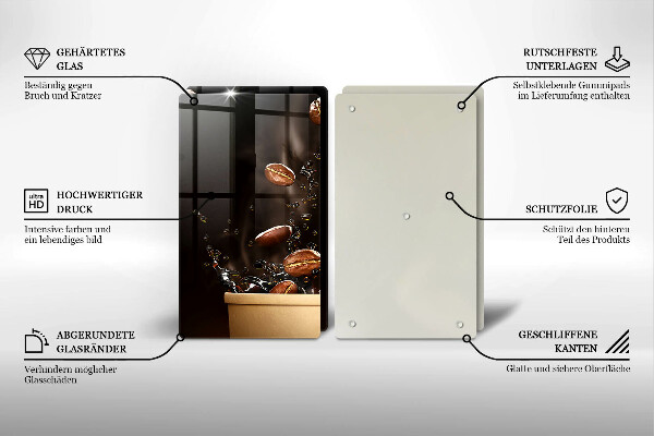 Skyddsplatta för spis Heta kaffebönor