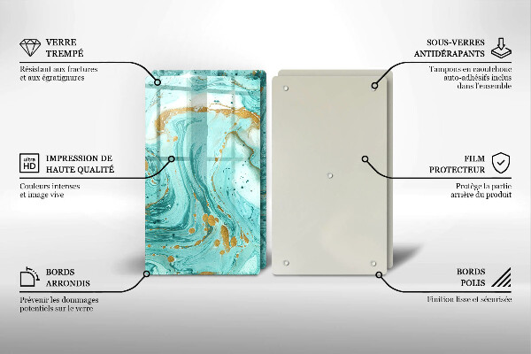 Skydd för spis Blå abstraktion