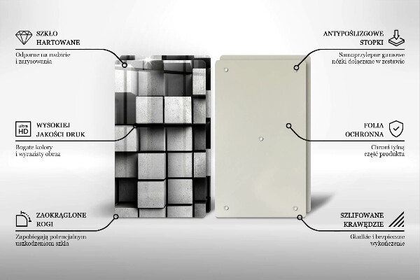 Glashällskydd Abstraktion 3D rutor