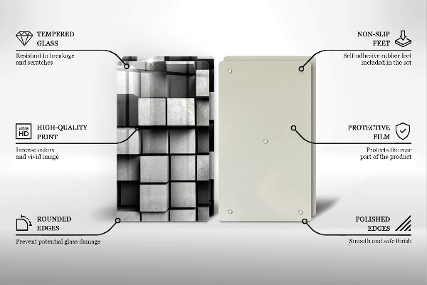 Glashällskydd Abstraktion 3D rutor