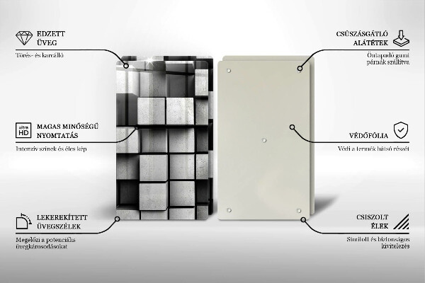 Glashällskydd Abstraktion 3D rutor