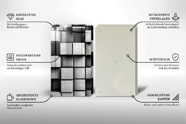 Glashällskydd Abstraktion 3D rutor