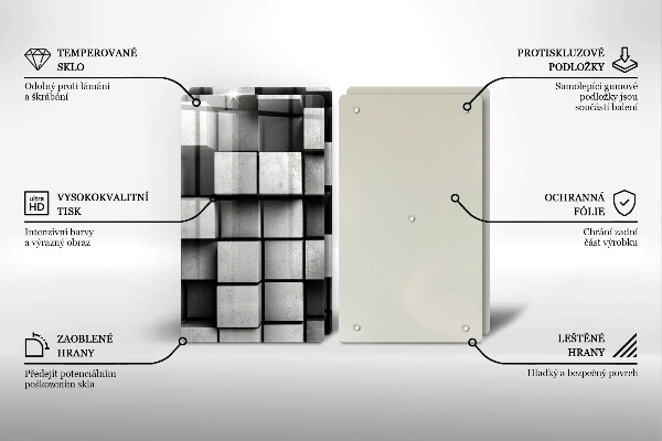 Glashällskydd Abstraktion 3D rutor