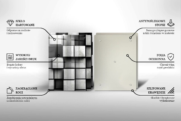 Glashällskydd Abstraktion 3D rutor
