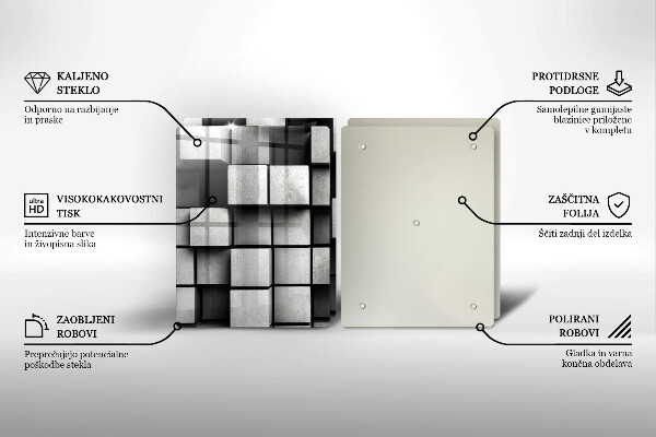 Glashällskydd Abstraktion 3D rutor