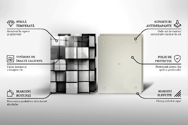 Glashällskydd Abstraktion 3D rutor