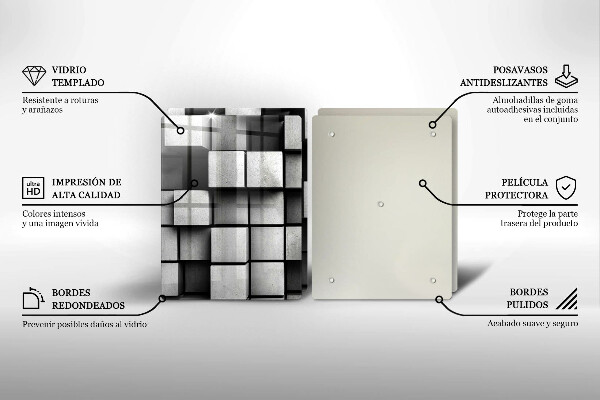 Glashällskydd Abstraktion 3D rutor