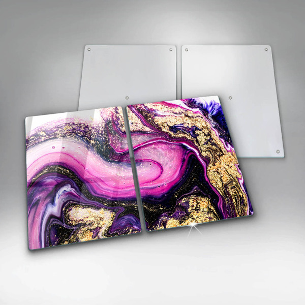 Skyddsplatta för spis Abstrakt design guld