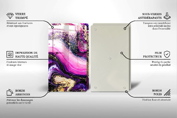 Skyddsplatta för spis Abstrakt design guld