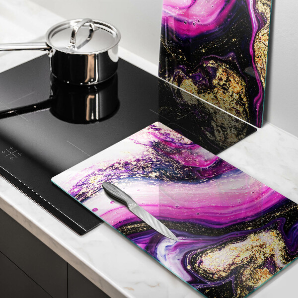 Skyddsplatta för spis Abstrakt design guld