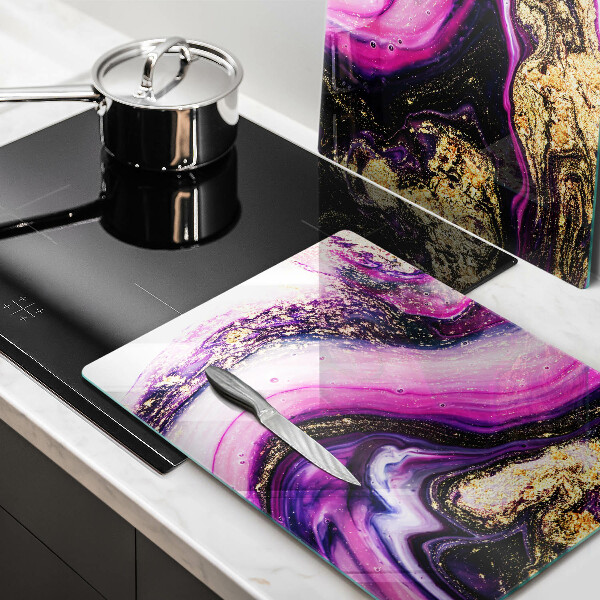 Skyddsplatta för spis Abstrakt design guld