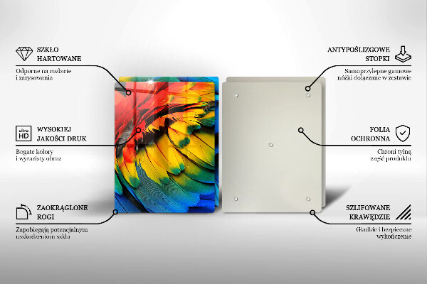 Kokkärlskydd Färgglada papegojfjädrar