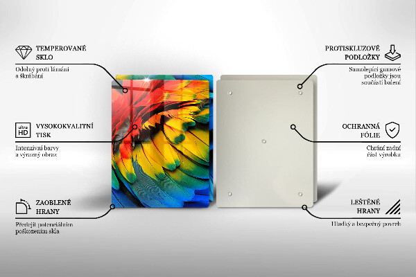 Kokkärlskydd Färgglada papegojfjädrar