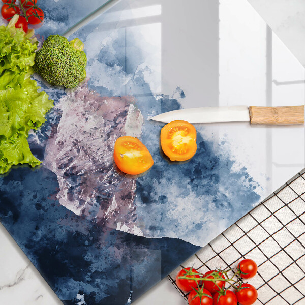 Skydd för spis Abstrakt målade berg