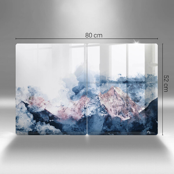 Skydd för spis Abstrakt målade berg