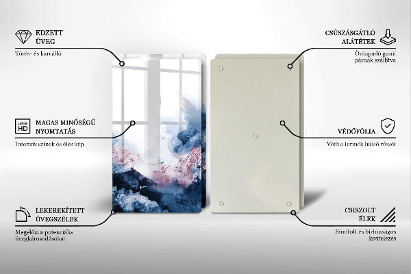 Skydd för spis Abstrakt målade berg