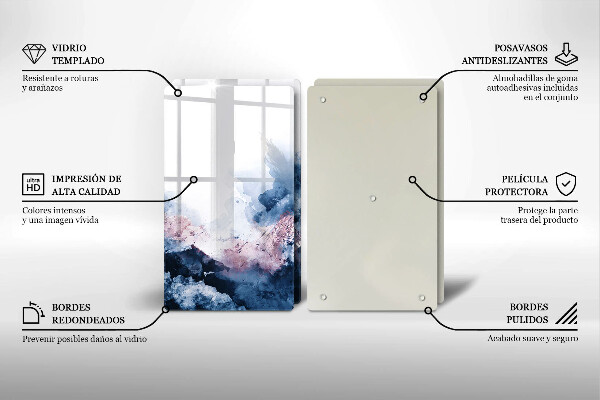 Skydd för spis Abstrakt målade berg