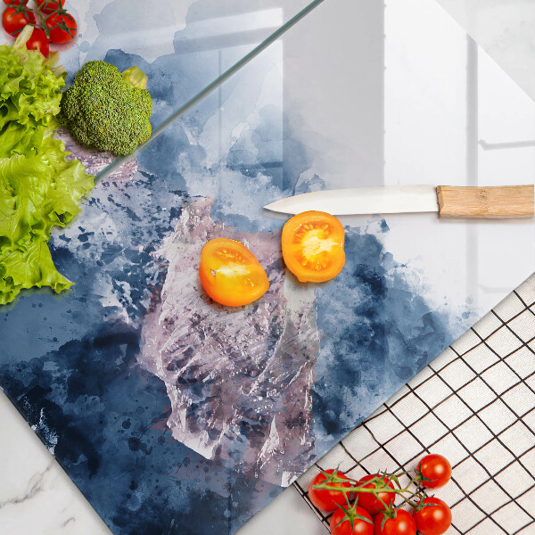 Skydd för spis Abstrakt målade berg