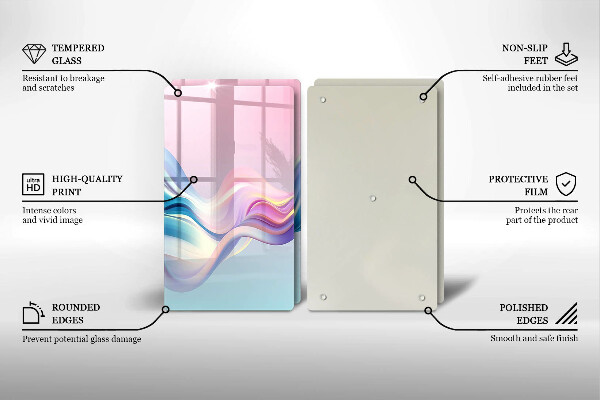 Skyddsplatta för spis Pastell abstraktion