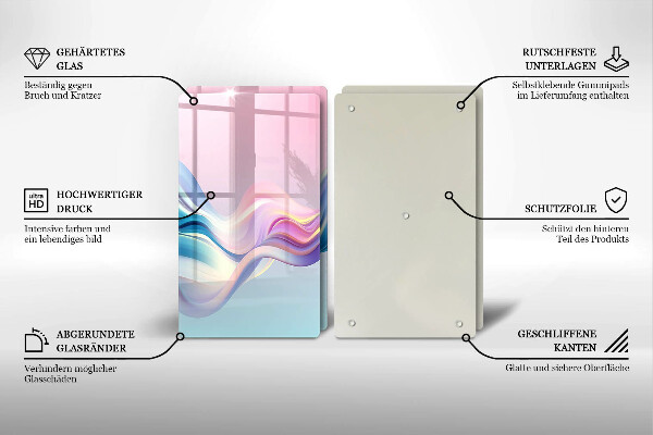 Skyddsplatta för spis Pastell abstraktion