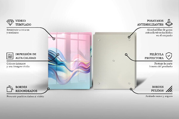 Skyddsplatta för spis Pastell abstraktion