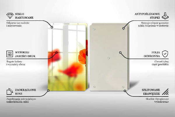 Glashällskydd Röda vallmoblommor