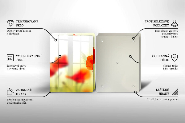 Glashällskydd Röda vallmoblommor