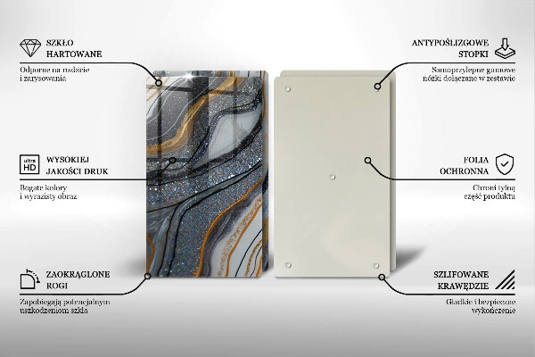 Skydd för induktionsspis sten med guld