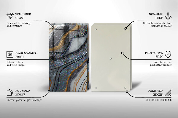 Skydd för induktionsspis sten med guld