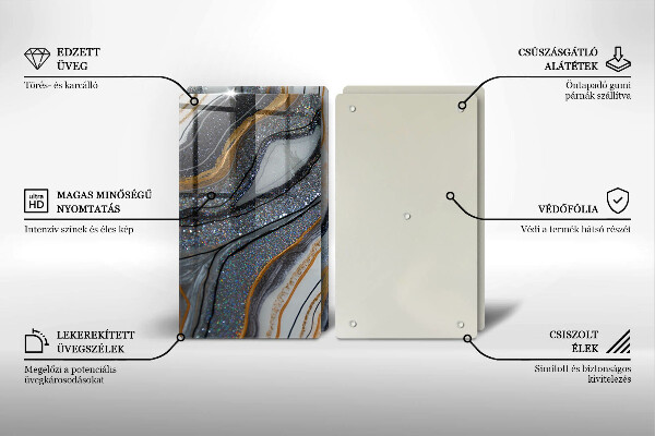 Skydd för induktionsspis sten med guld