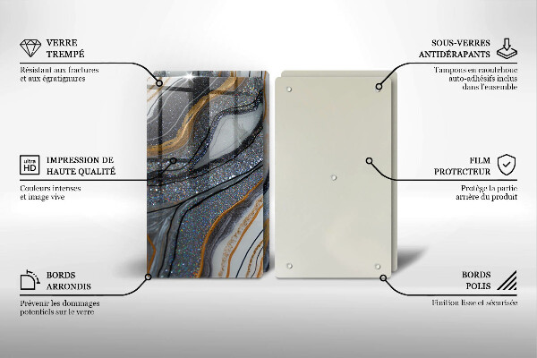 Skydd för induktionsspis sten med guld