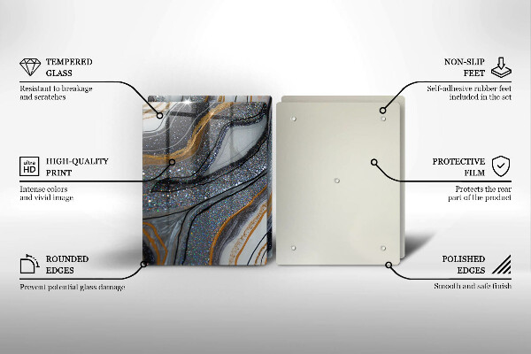 Skydd för induktionsspis sten med guld